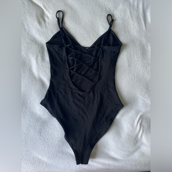 Crossed Open Back Bodysuit Tank Top - Picture 2 of 8